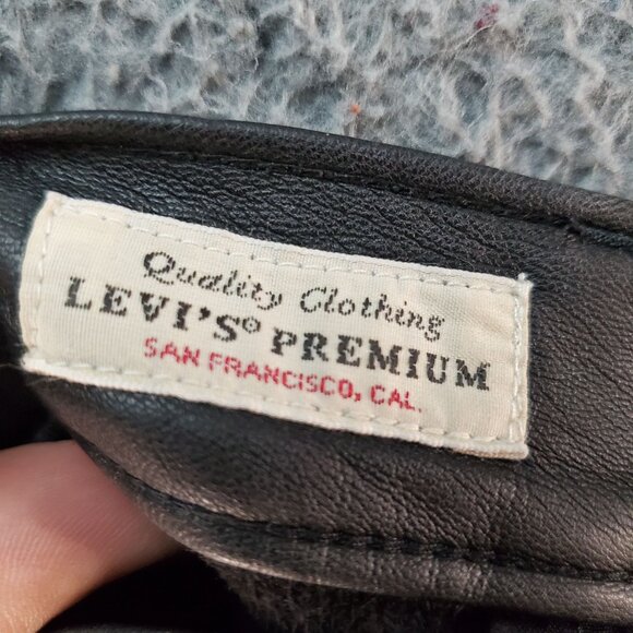 Levis Pants Womens 28 Premium Black Faux Leather Pants Math Club Slacks - Picture 2 of 11